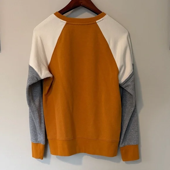 LL Bean Colorblock Crewneck Sweater - Rust/Gray/Cream - Picture 3 of 3